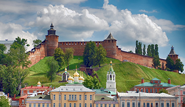The Nizhny Novgorod Kremlin is the heart of the historical part of Nizhny  Novgorod/